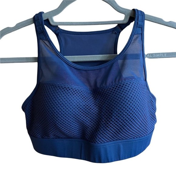 Crane Sports Bra Women Medium 36B - 36C Blue Mesh Ventilated Adjustable Back - Picture 1 of 7